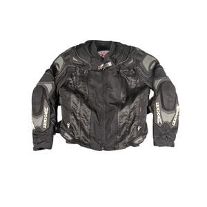 Joe Rocket Men's Black Motorcycle Racing Jacket w/ Armor Size Large